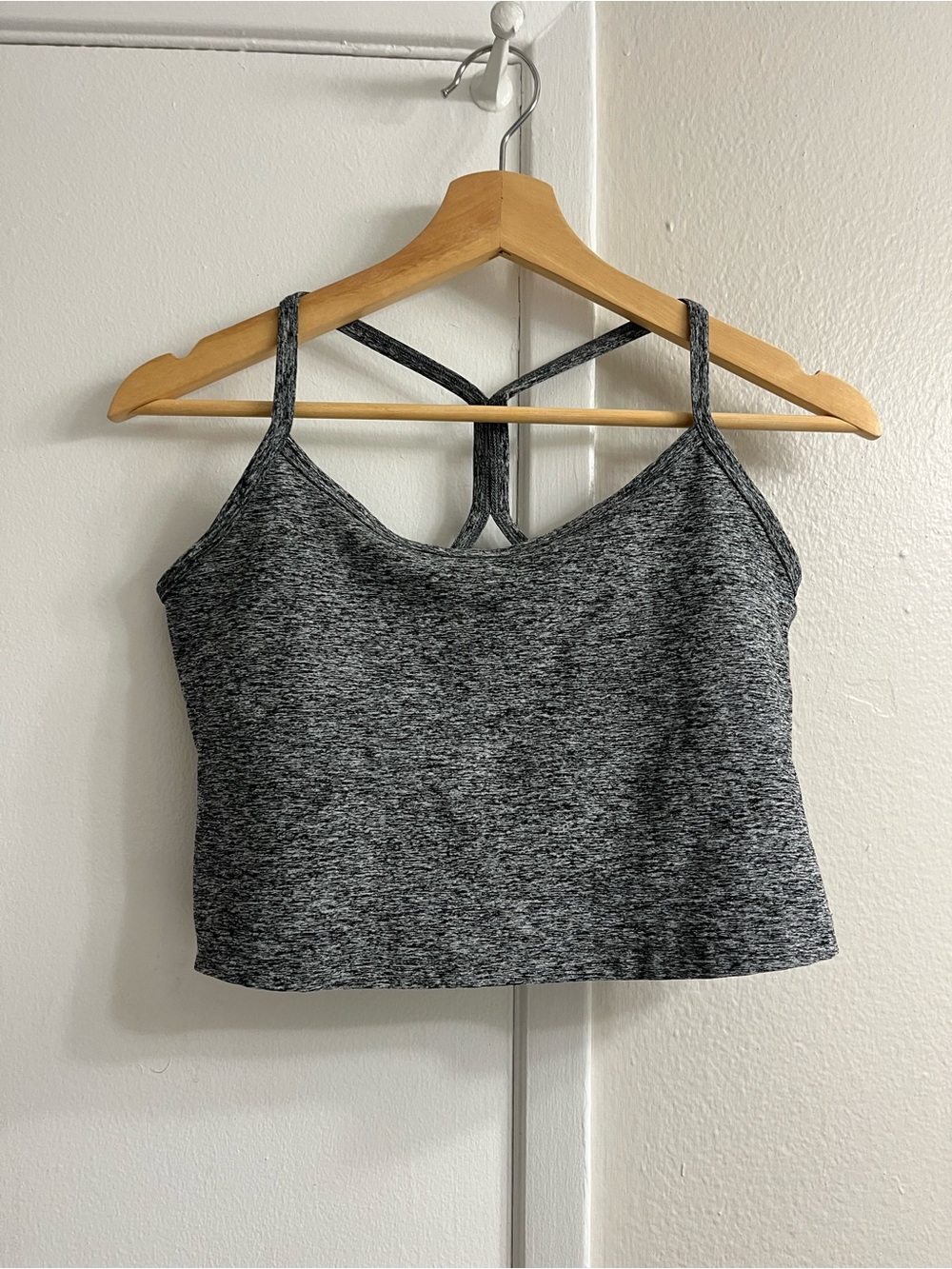 Beyond Yoga Heather Gray Strappy Cropped Tank